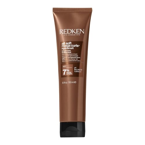 Redken All Soft Mega Curls Hydramelt Leave-In Treatment | for Extremely Dry Hair | for Curly &amp;amp; Coily Hair | Ultra Moisturizing Hair Lotion Enhances Shine | With Aloe Vera