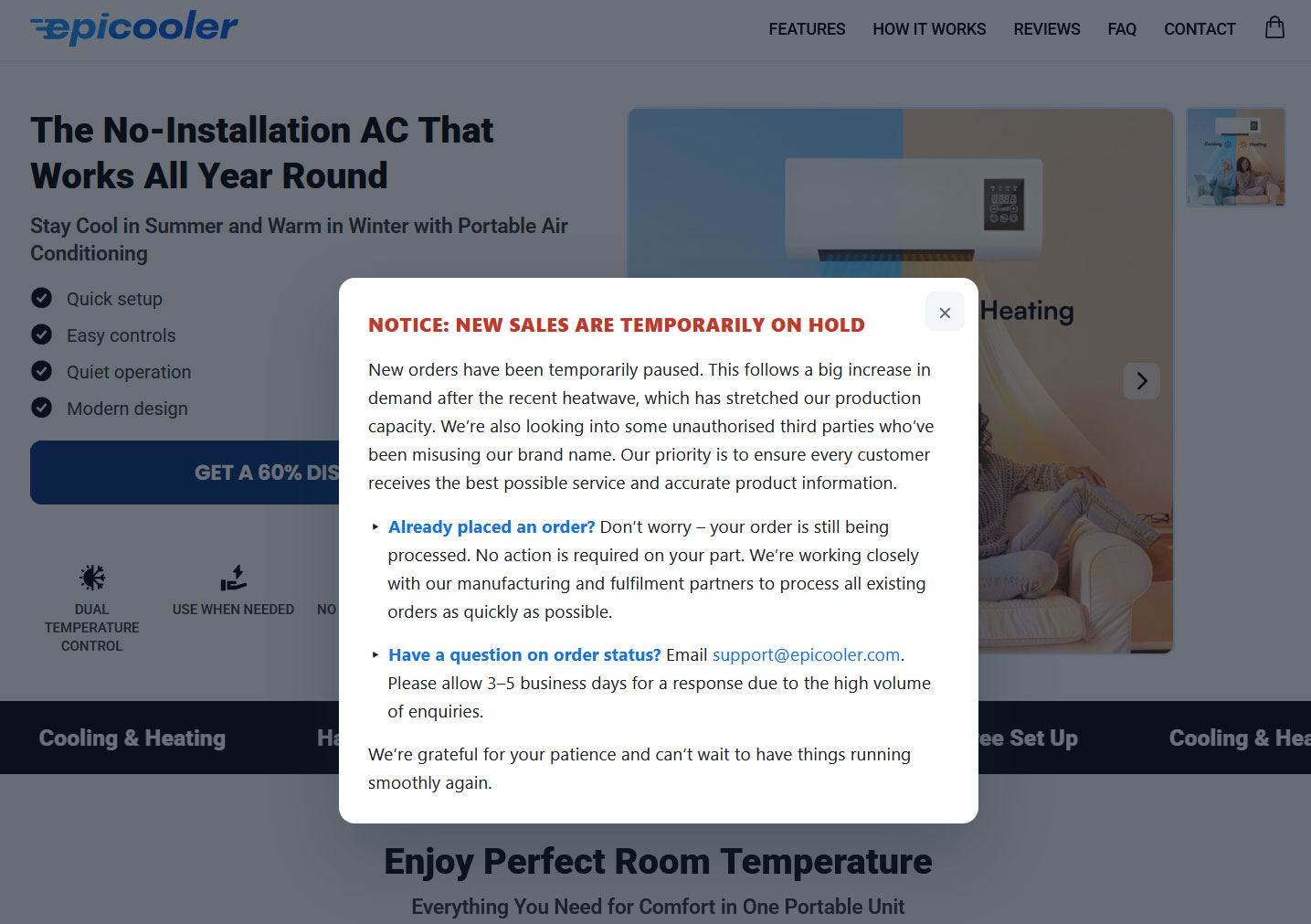 Epicooler fake 'air conditioner'