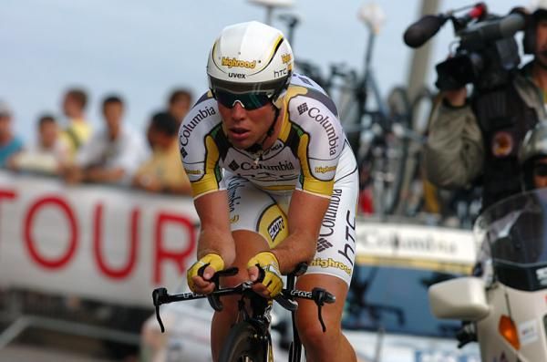Mark Cavendish (Team Columbia-HTC) in action in the Tour's opening stage.