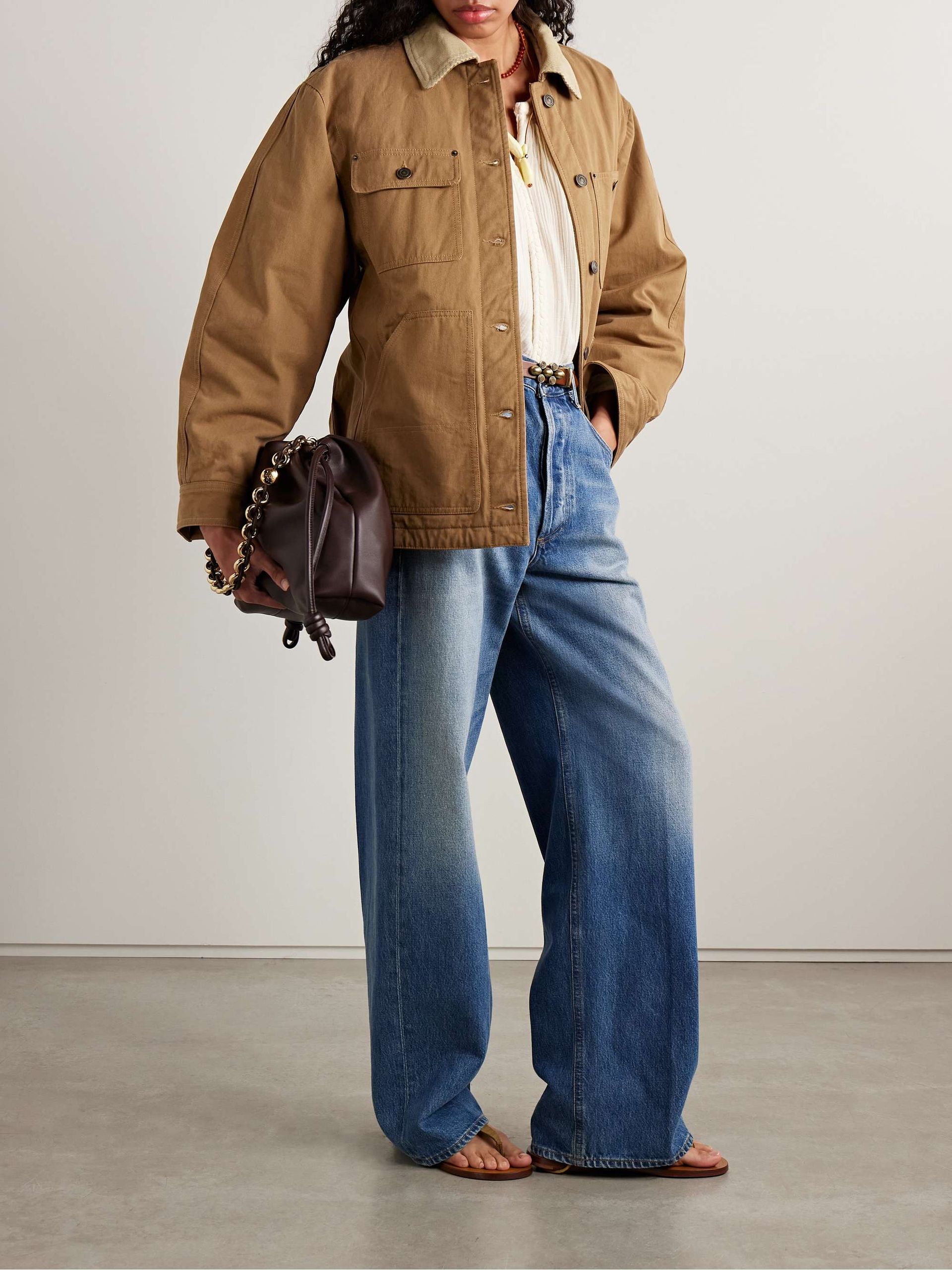 Ninon Corduroy-Trimmed Cotton-Twill Jacket