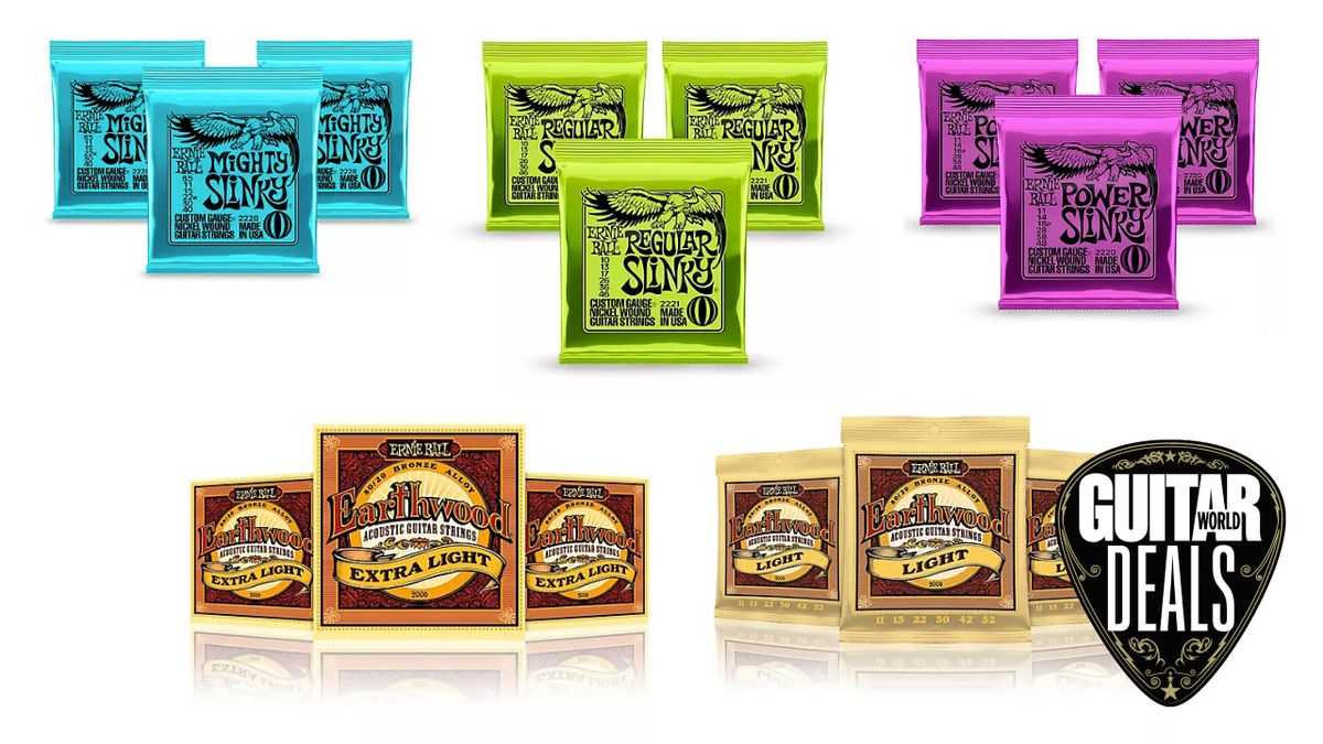 Multiple packs of Ernie Ball guitar strings