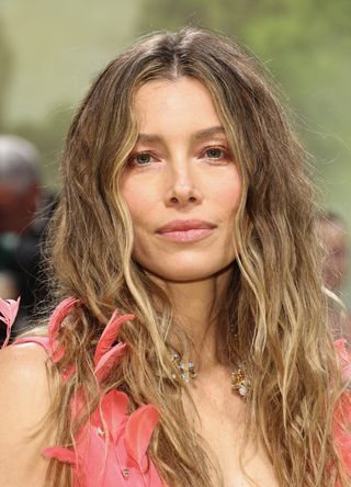 Jessica Biel attends The 2024 Met Gala Celebrating "Sleeping Beauties: Reawakening Fashion" at The Metropolitan Museum of Art on May 06, 2024 in New York City