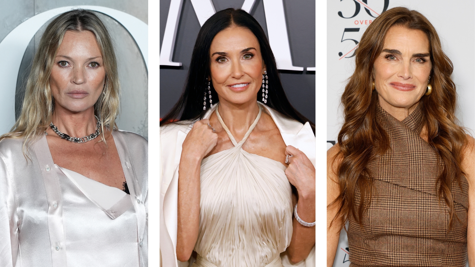 Collage of Kate Moss, Demi Moore and Brooke Shields