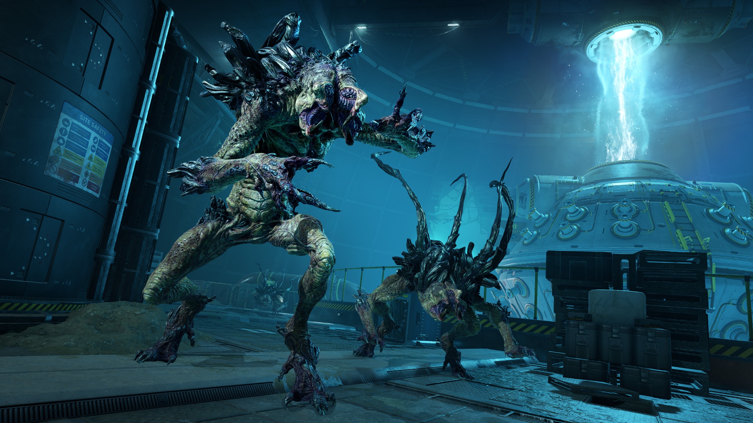 Screens from a sci-fi shooting game