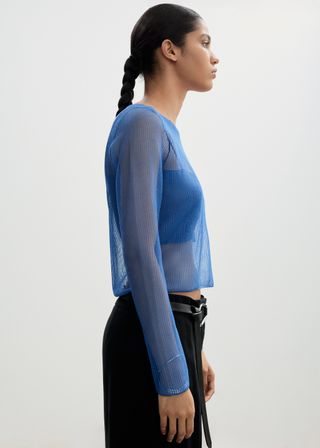 Semi-Transparent Sweater Combined Top