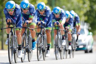 Team Orica-Bike Exchange on stage 2 of the 2016 Vuelta Burgos
