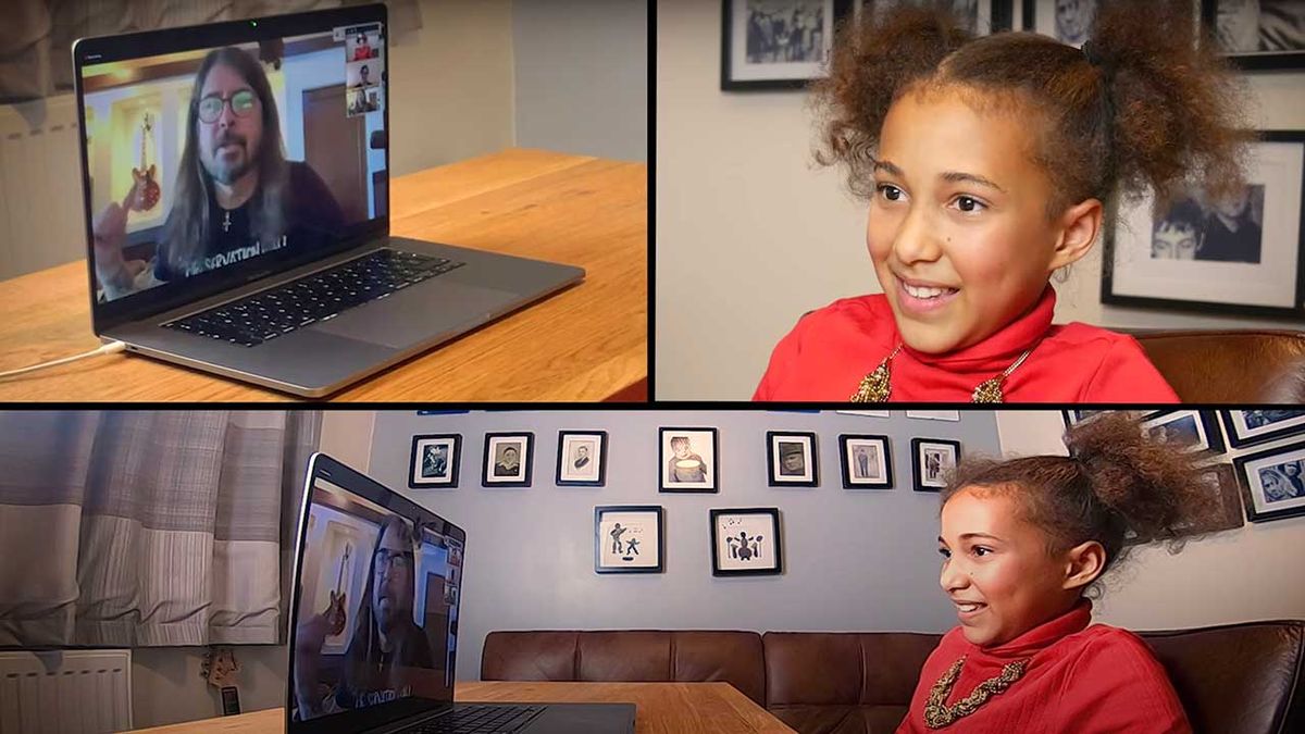 Nandi Bushell and Dave Grohl meet up over a Zoom call