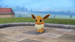 A wild Eevee on a rooftop in Pokemon Legends: Z-A.