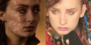 Sophie Turner in Dark Phoenix and Boy George on Culture Club album Colour by Numbers