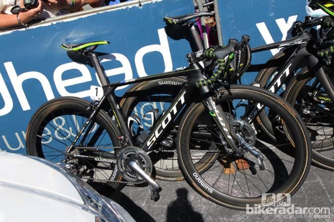 The Scott Foil of 2012 Tour Down Under winner Simon Gerrans (Orica-Greenedge).