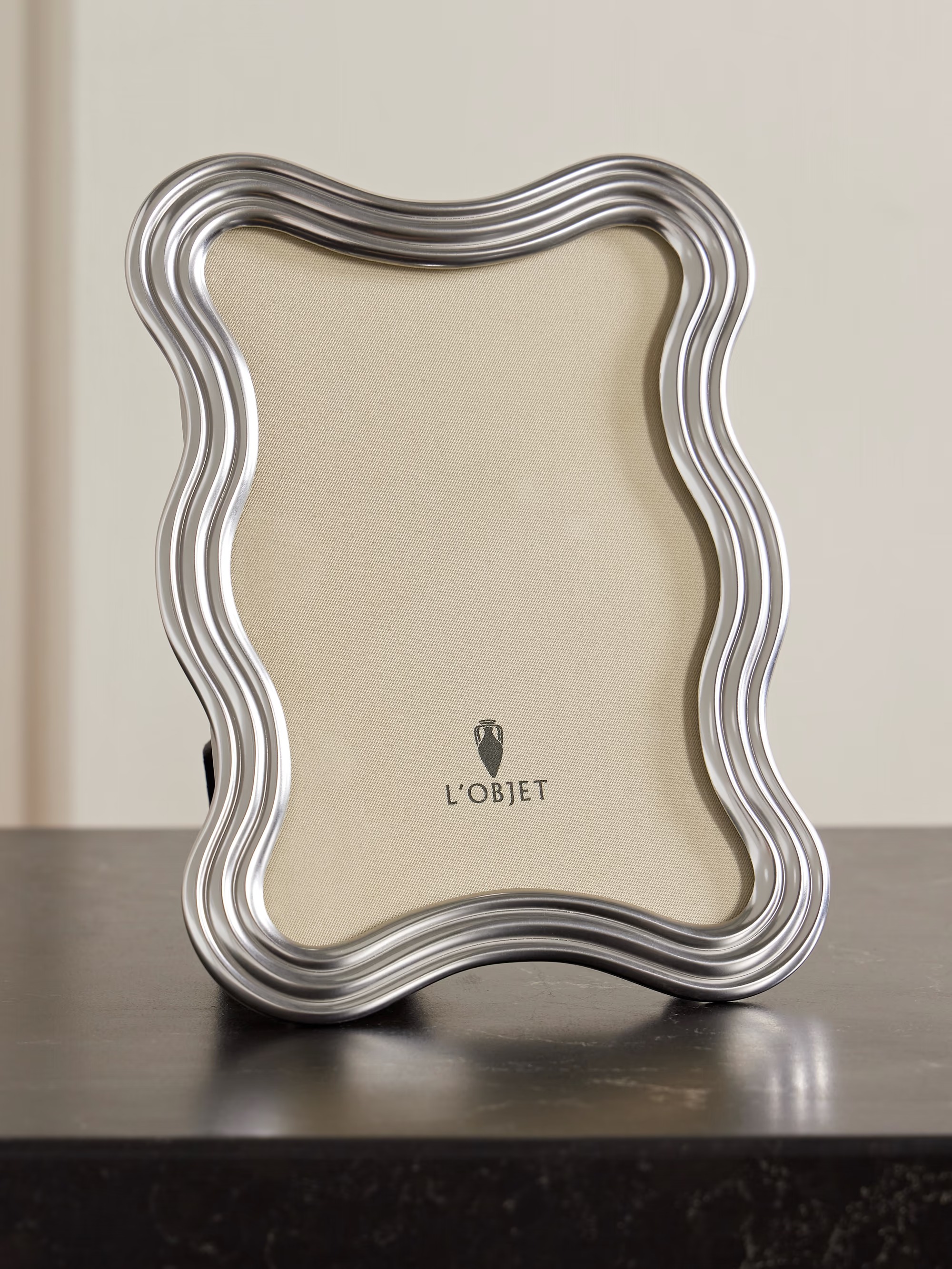 L&#039;OBJET, Ripple platinum-plated 4x6 picture frame