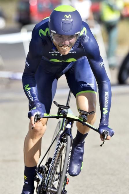 Alejandro Valverde (Movistar) en route to victory in the prologue time trial at the Ruta del Sol