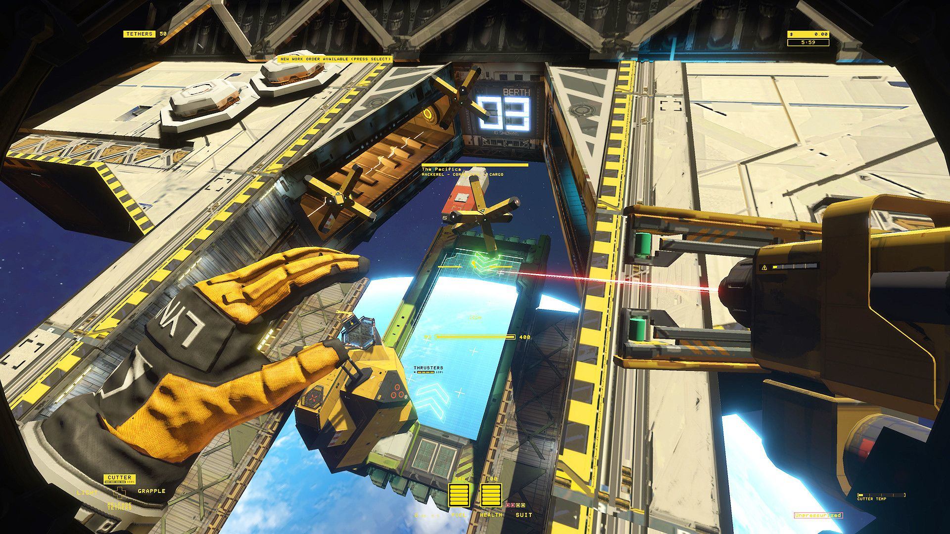 Screenshot from the 2020 space video game "Hardspace: Shipbreaker"