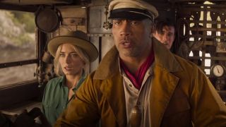 Dwayne Johnson and Emily Blunt in The Jungle Cruise.