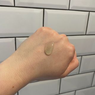 Lucy's hand showing swatch of Milk Makeup Hydro Grip Primer