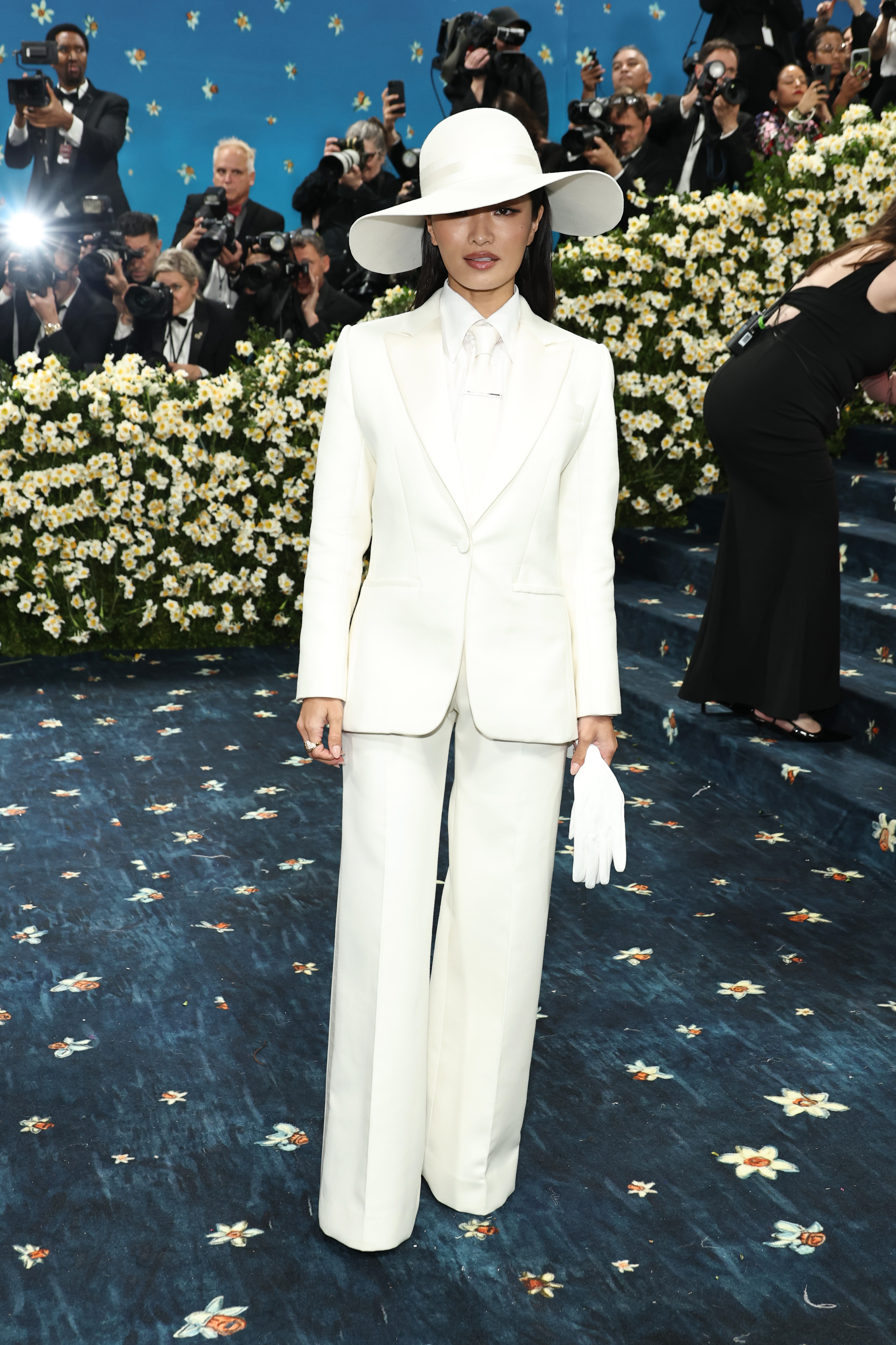 Anna Sawai attends the 2025 Met Gala Celebrating "Superfine: Tailoring Black Style" at Metropolitan Museum of Art on May 05, 2025 in New York City. (Photo by Jamie McCarthy/Getty Images)