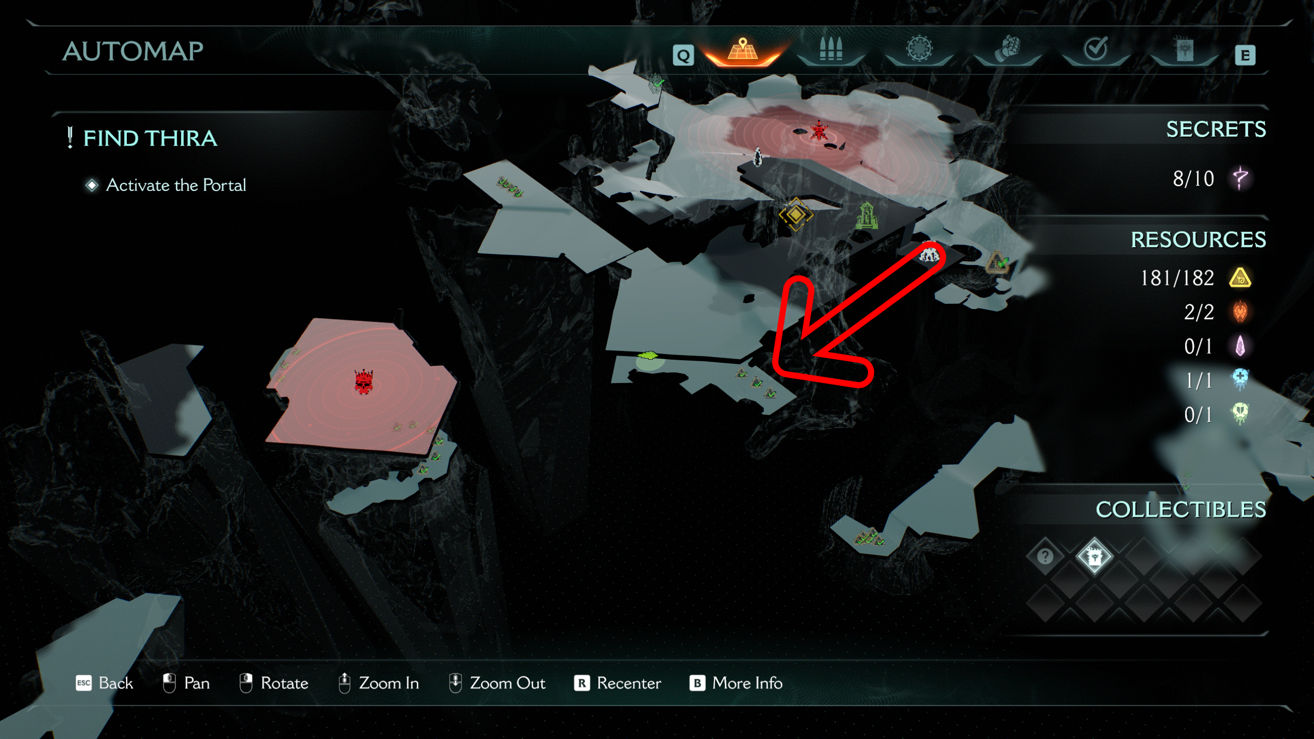 Doom: The Dark Ages Chapter 15 secrets collectibles City of Ry'uul - A map showing a hidden path that leads to a gore nest that rewards you with a demonic essence.