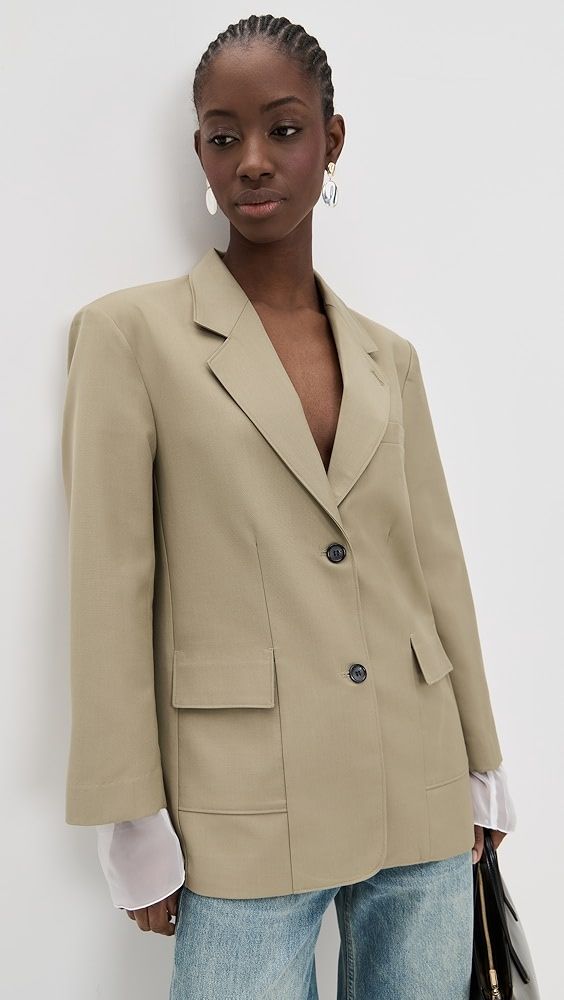 Simonett Structured Sheer Cuff Blazer