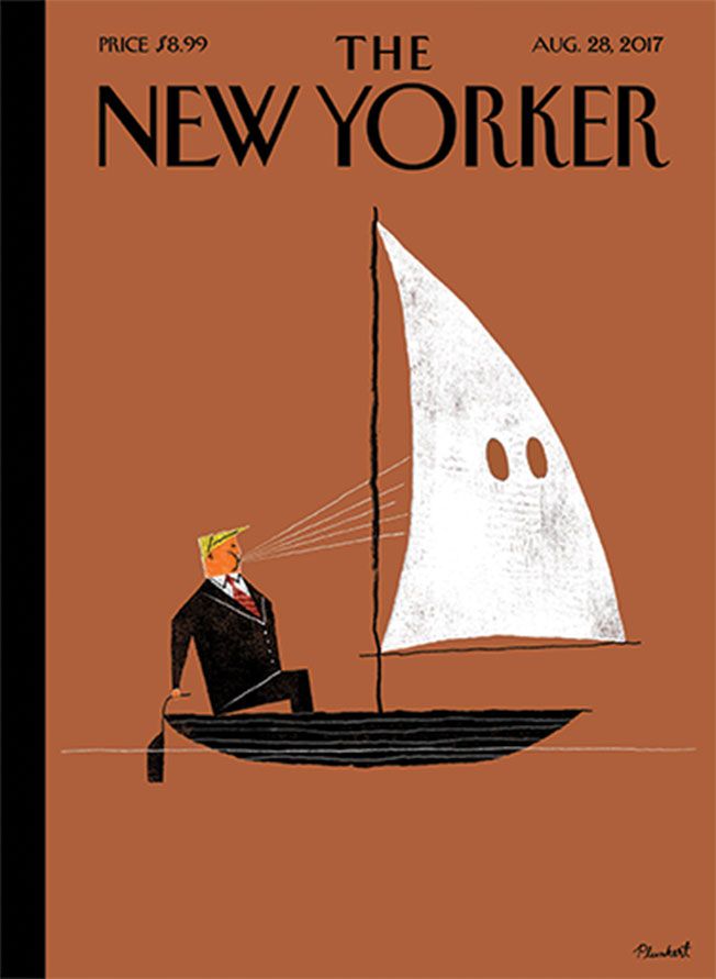 ...The New Yorker also used the KKK hood to make a point with this Blowhard cover by David Plunkert