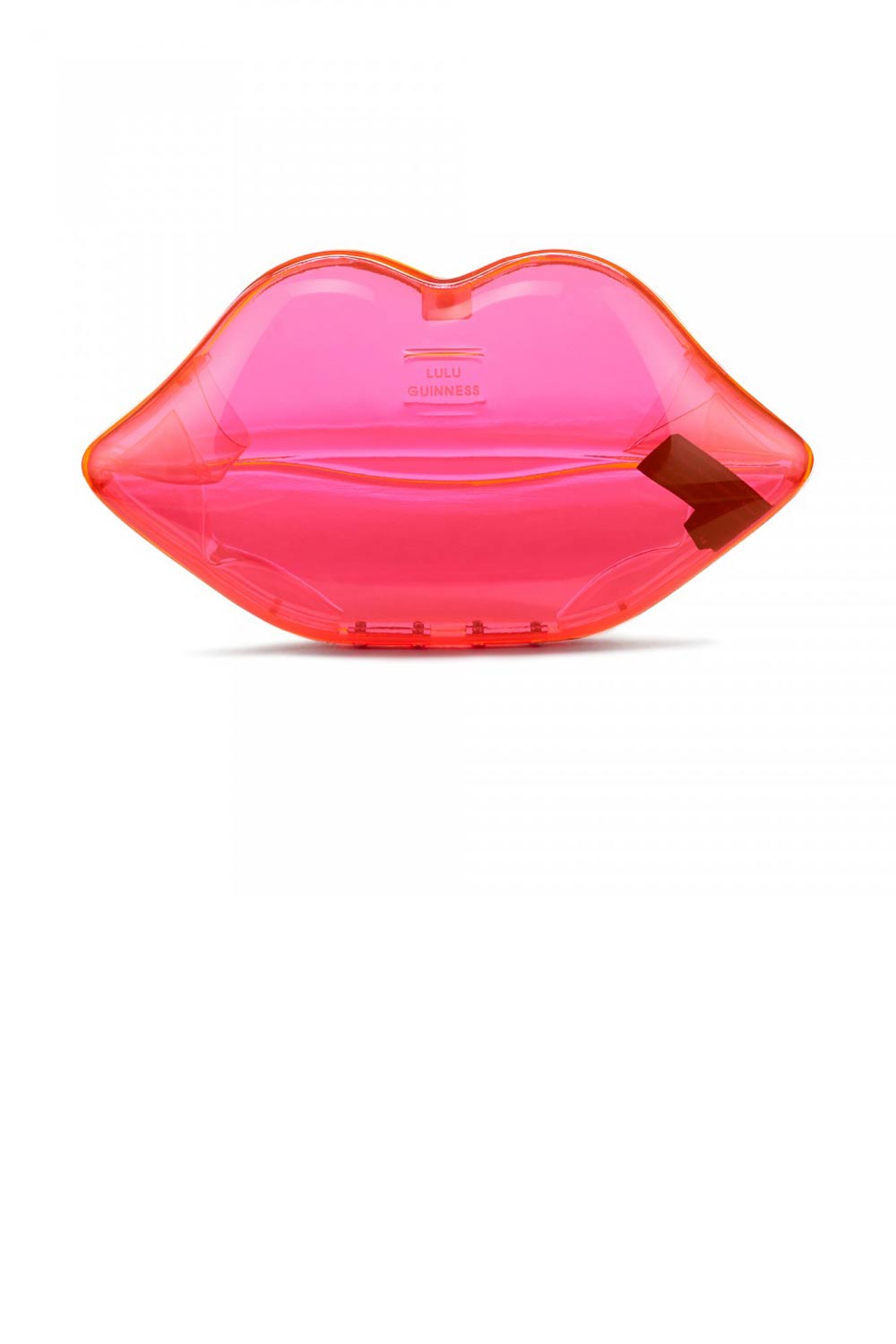 Lulu Guinness Neon Pink Perspex Lips Clutch, £73.50