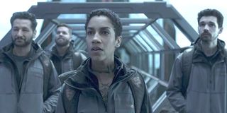 The Expanse Season 4 Rocinante crew arriving on Ilus Amazon