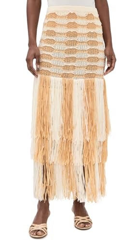 Ulla Johnson Women's Giulietta Fringe Knit Skirt, Beach, Xxs-Xs