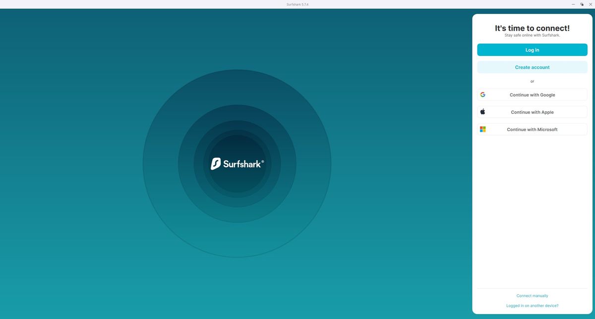 Screengrabs showing Surfshark running