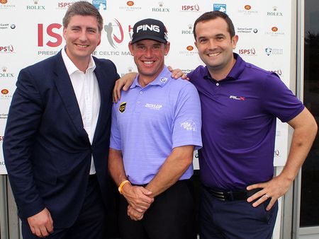 Your Golf Travel founders Ross Marshall & Andrew Harding with Lee Westwood