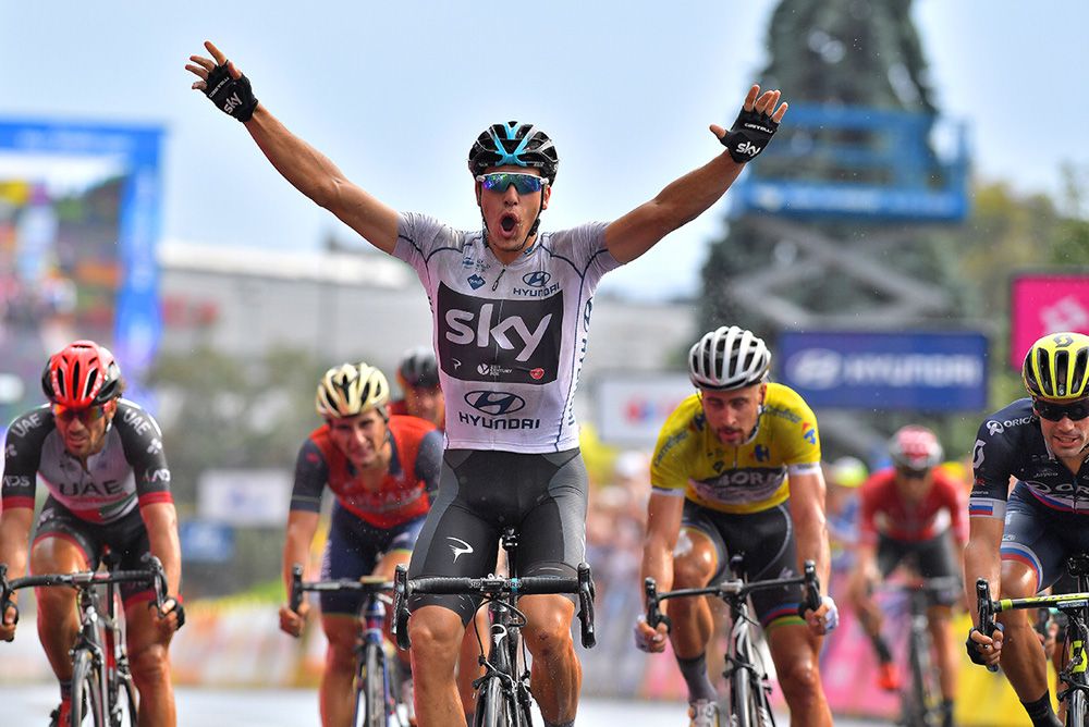 Danny van Poppel (Team Sky) claimed Peter Sagan's scalp