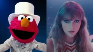 Side by side Elmo with Taylor Swift