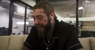 Rapper Post Malone places an Earth Day call to NASA astronauts Stephen Bowen and Woody Hoburg aboard the International Space Station in April 2023.