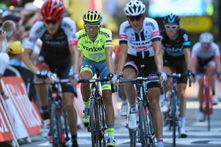 Alberto Contador (Tinkoff) comes in a group 3:12 down