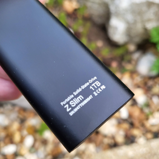 Netac Z Slim portable SSD outside during our testing phase