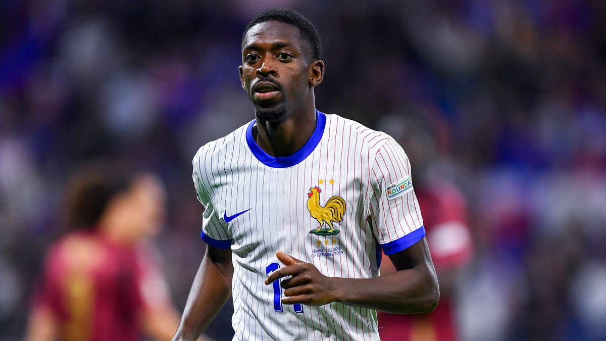 Ousmane Dembele of France looks on ahead of the Belgium vs France live stream in the Nations League 2024-25 