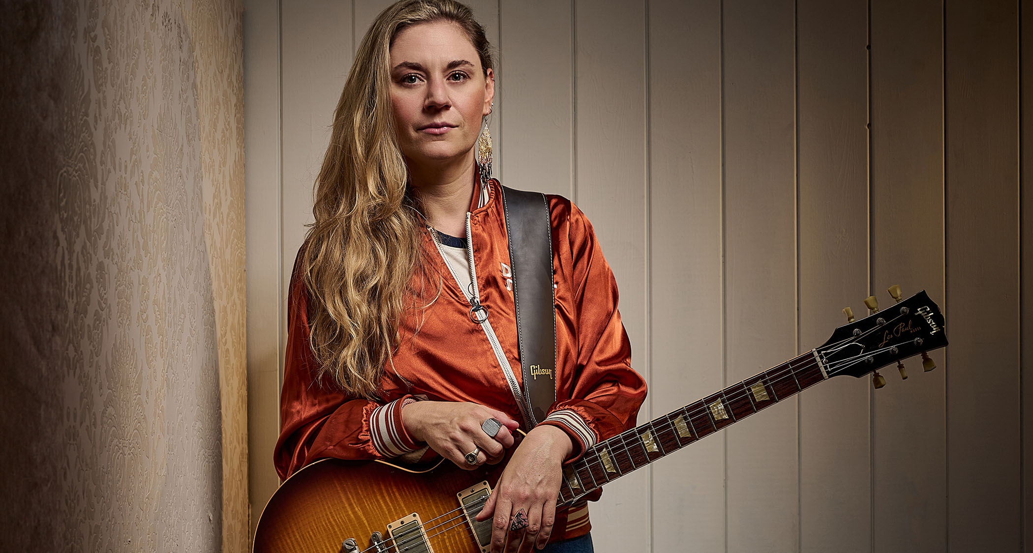 Joanne Shaw Taylor is photographed with her Custom Shop Gibson Les Paul &amp;ndash; a great instrument, but only backup