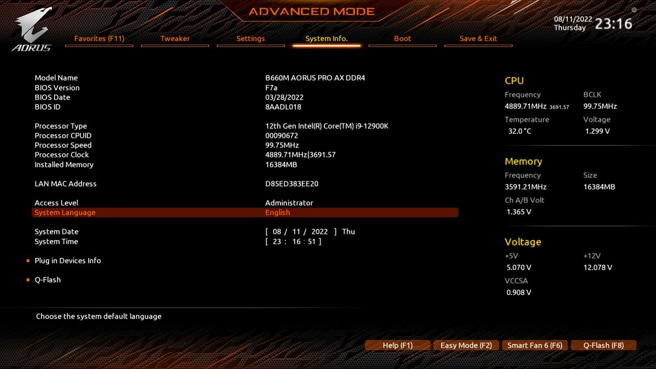 Gigabyte B660M Aorus Pro AX