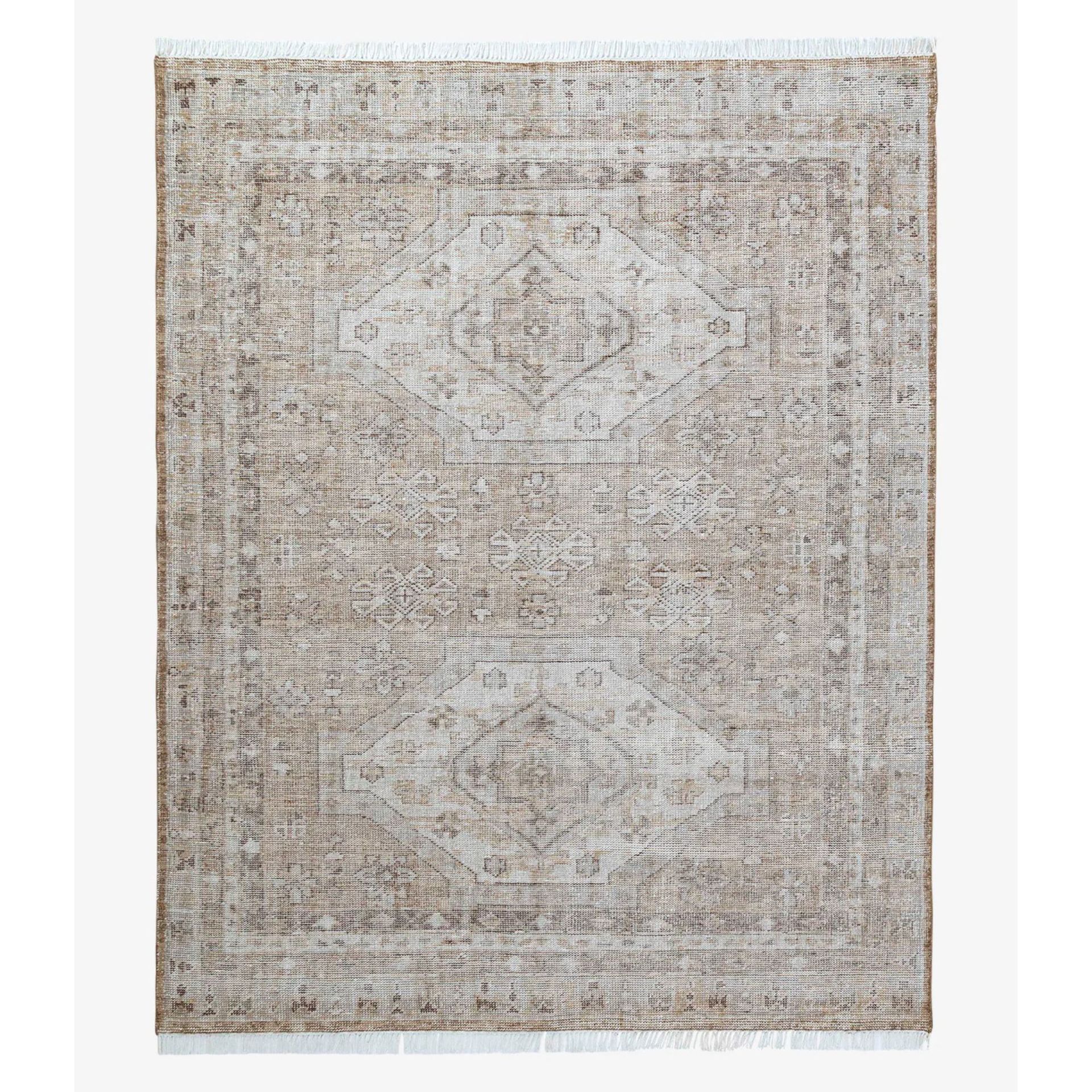 Vintage worn style rug in neutral shades