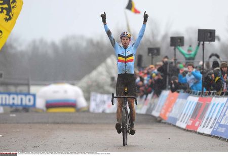 Wout Van Aert (Belgium) wins the world cyclo-cross title