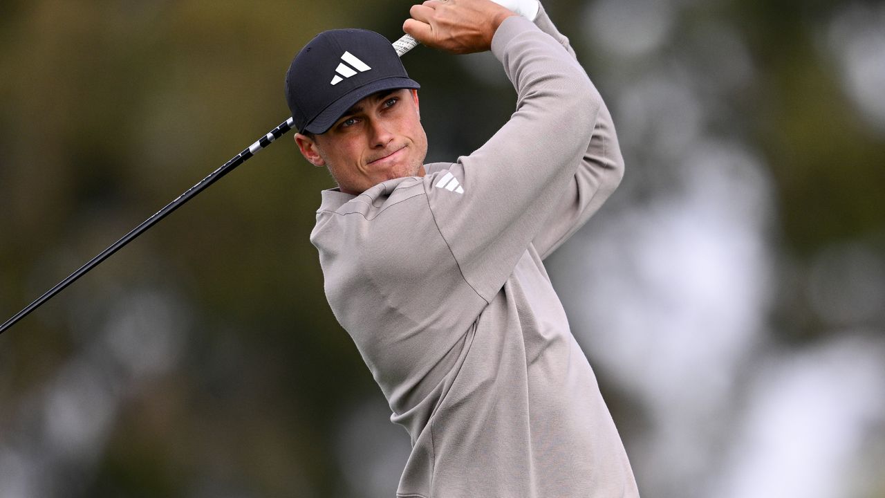 Ludvig Aberg takes a shot at the Farmers Insurance Open