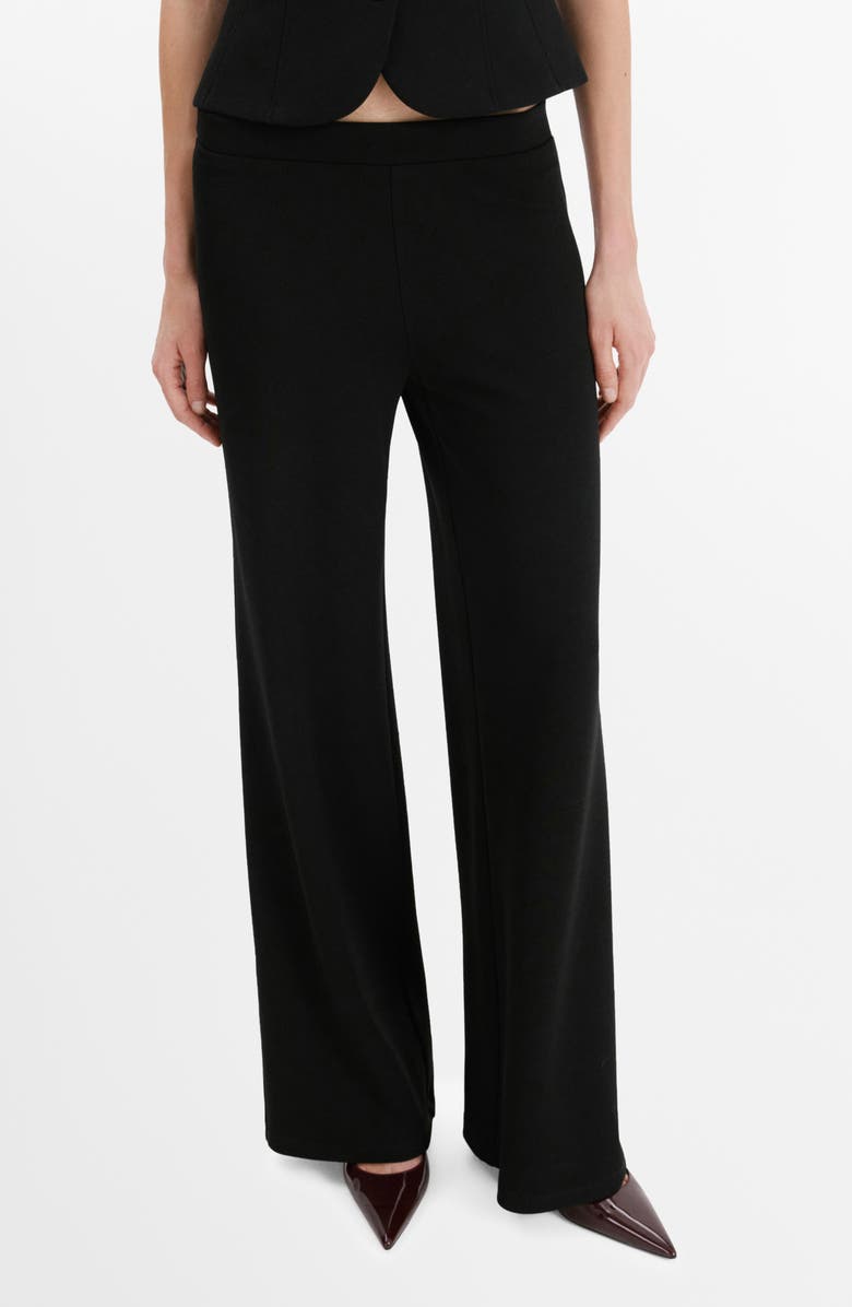 Elastic Waist Straight Leg Suit Pants