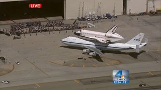 Endeavour on Runway at LAX