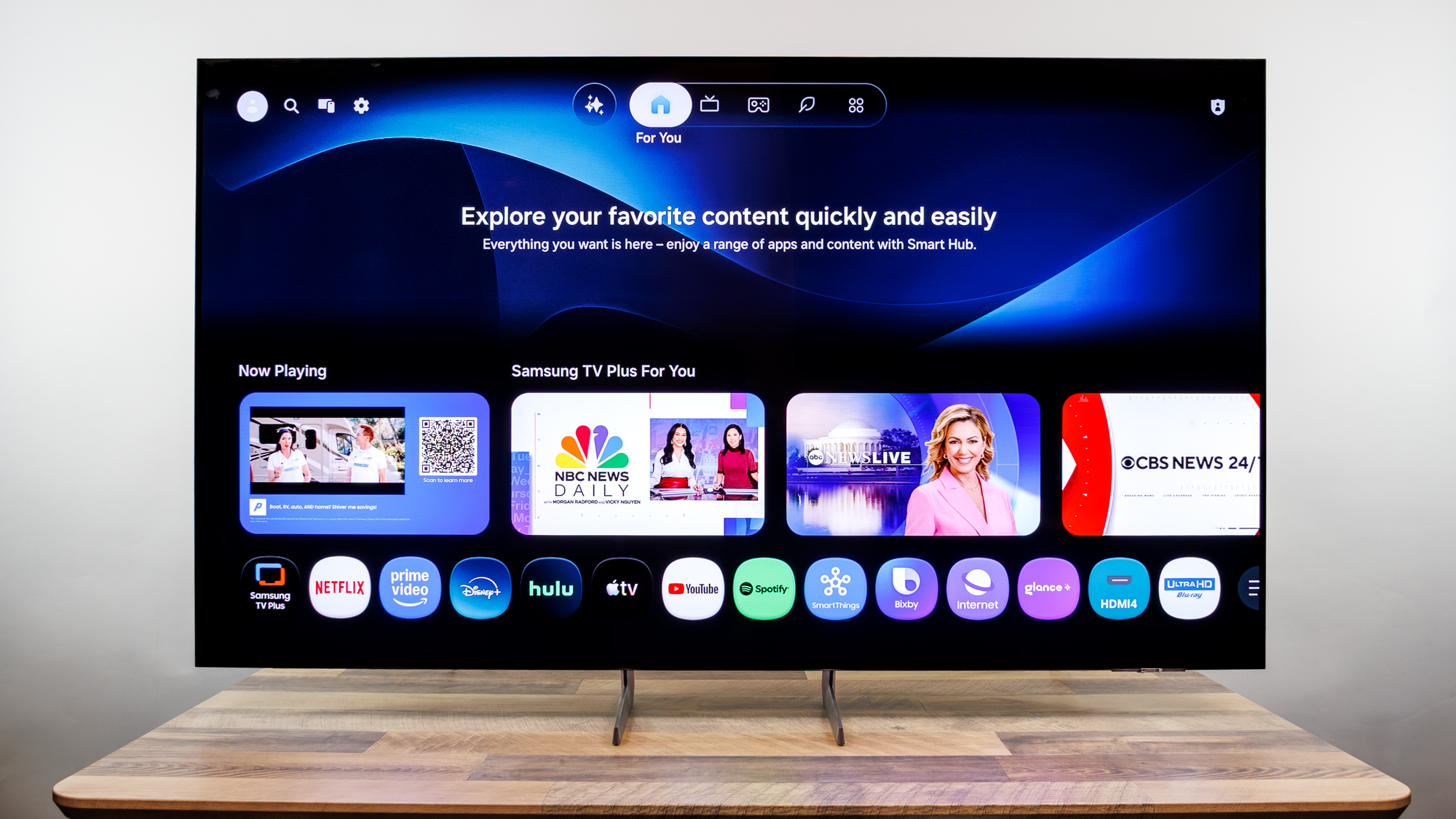 Samsung S85H OLED TV on a desk