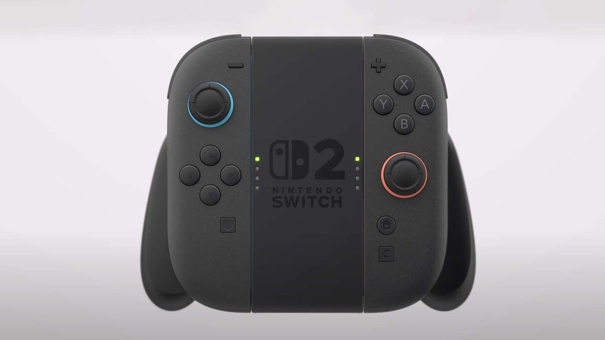 Nintendo Switch 2 JoyCon connected to the included gamepad accessory.