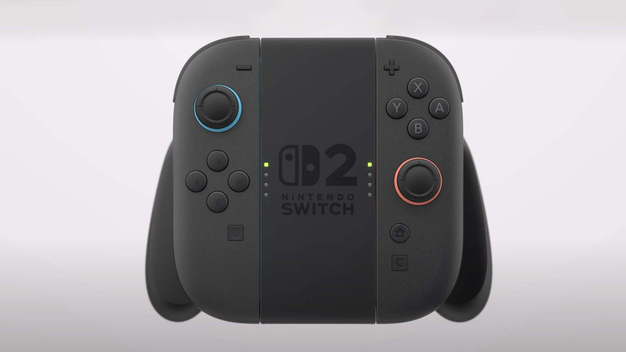 Nintendo Switch 2 JoyCon connected to the included gamepad accessory.
