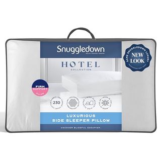 Snuggledown Side Sleeper Pillow 1 Pack - Hotel Quality Firm Support Bed Pillows for Back Neck & Shoulder Pain Relief - Soft & Luxurious 100% Cotton Cover, Hypoallergenic, Made in the Uk (64 X 38)