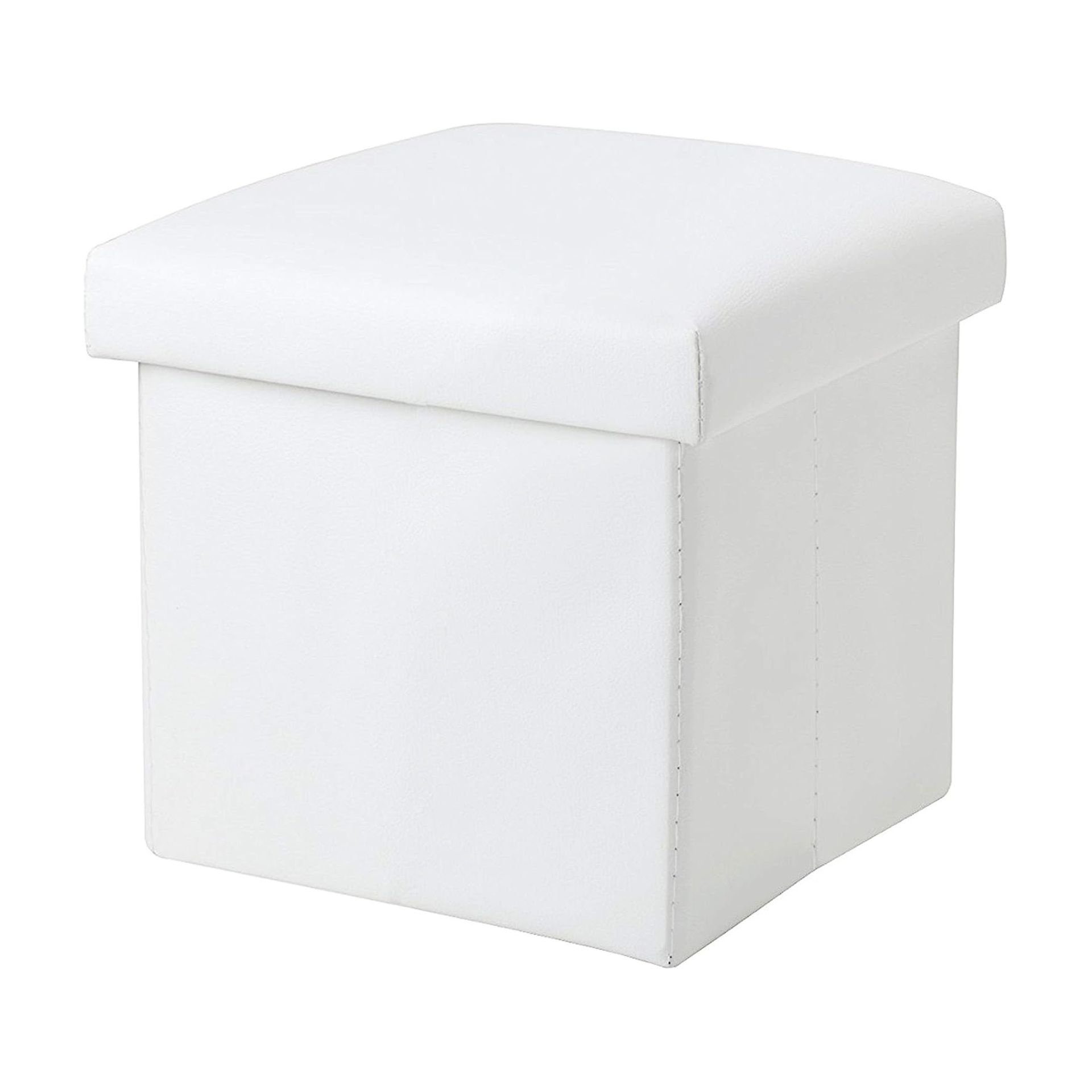 Ottoman putih dengan penyimpanan