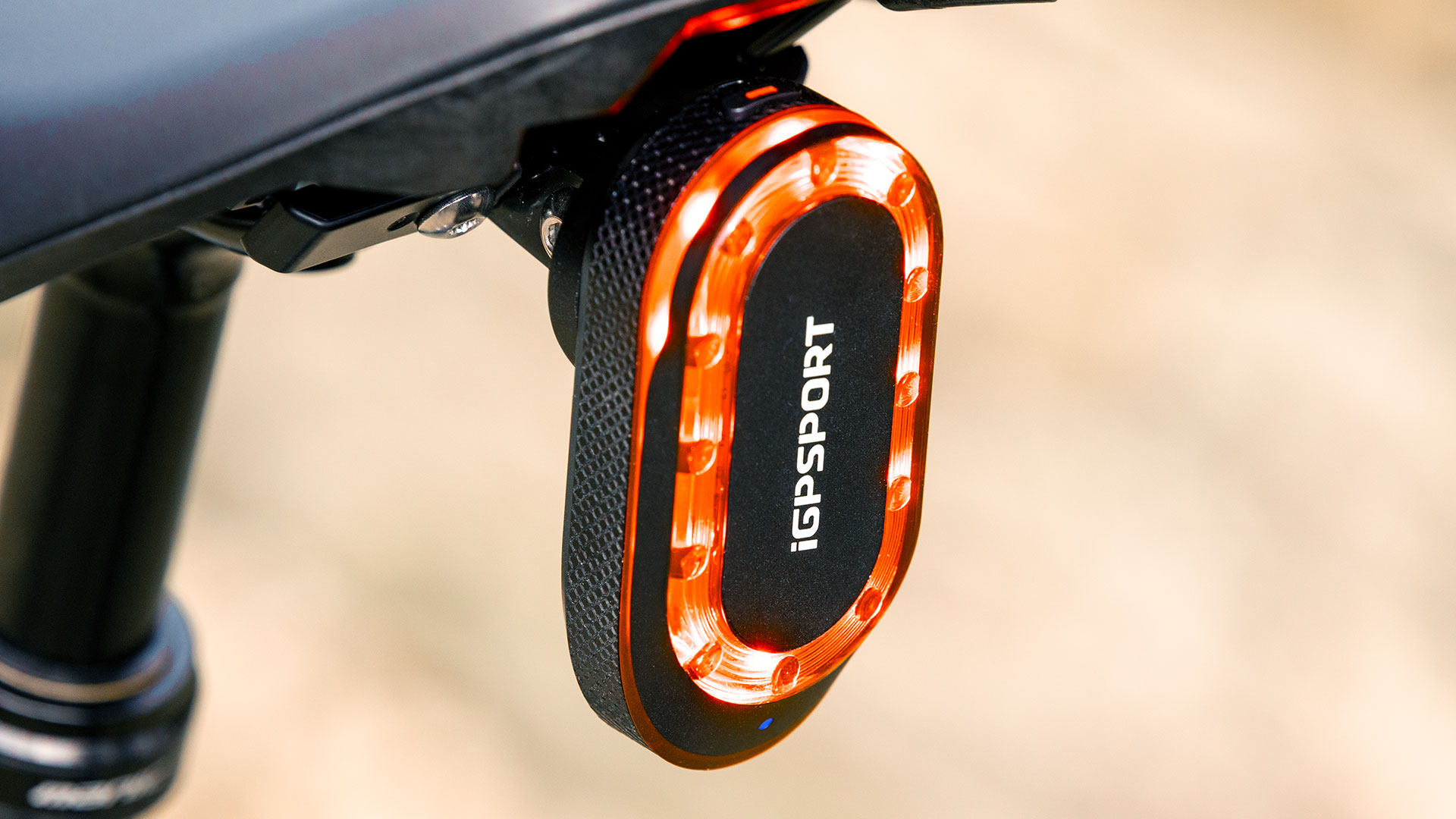 iGPSport SR Mini radar pictured three-quarters on from the rear