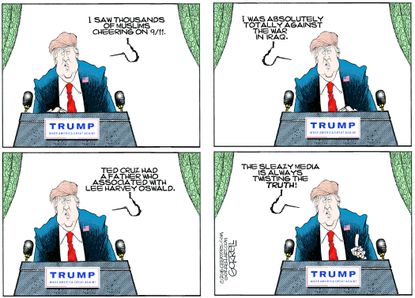 Political cartoon U.S. trump Media