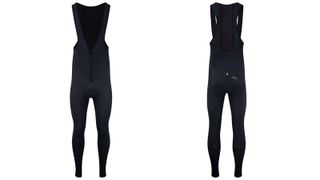A front and rear view of dhb Classic Thermal bib tights