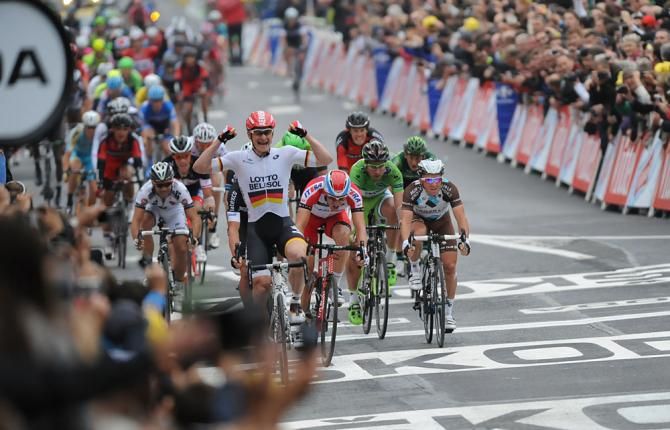 Andre Greipel (Lotto Belisol) takes the stage win